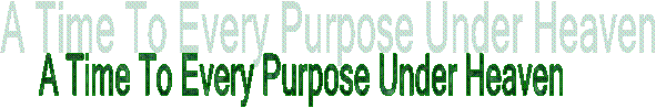 A Time To Every Purpose Under Heaven